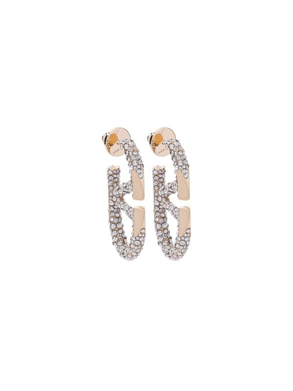 V Crystal Logo Earrings