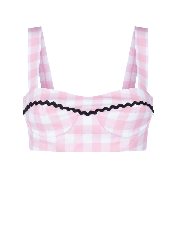 Gingham Check Bralette Top