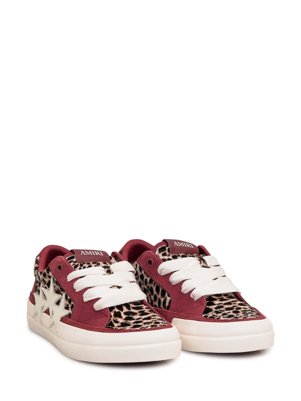 Star Patch Leopard Panel Low-Top Sneakers