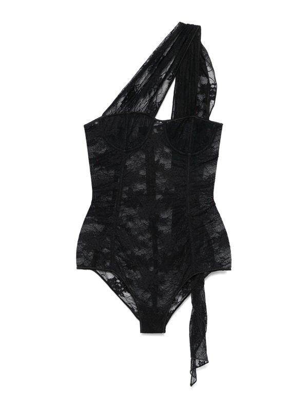One Shoulder Lace Bodysuit