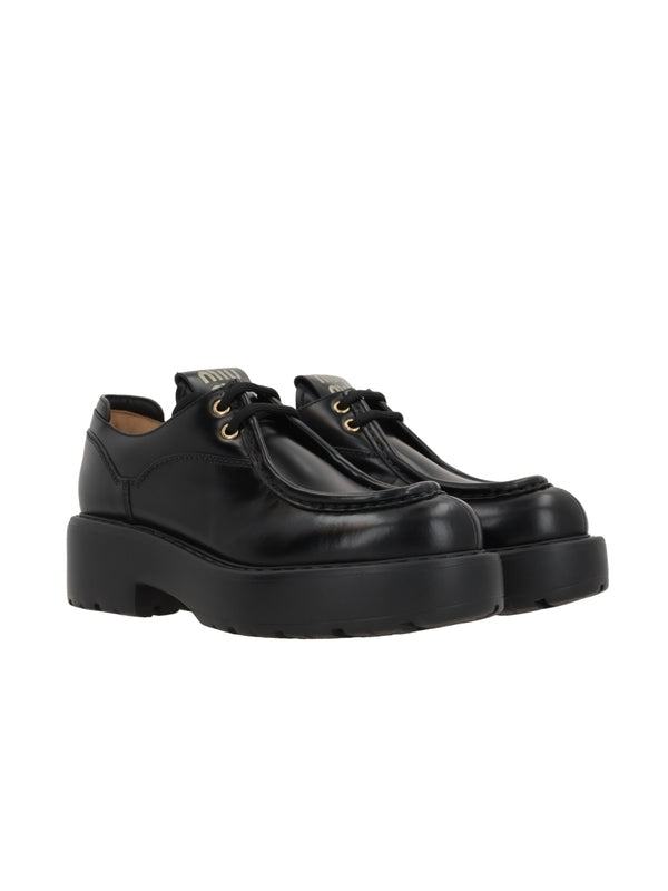 Miu Miu Leather Lace-Up Shoes