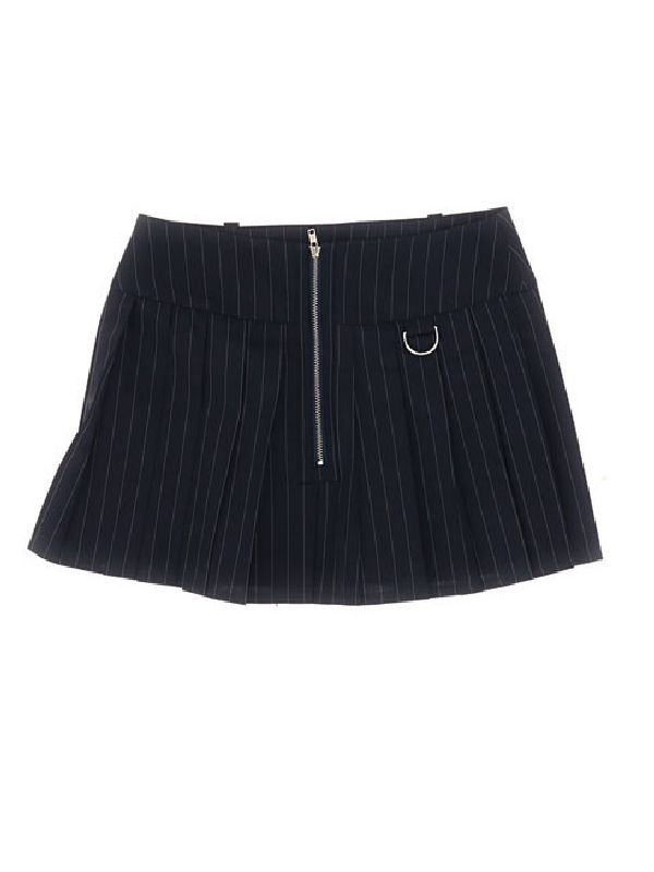 Pinstripe Pleated Mini Skirt