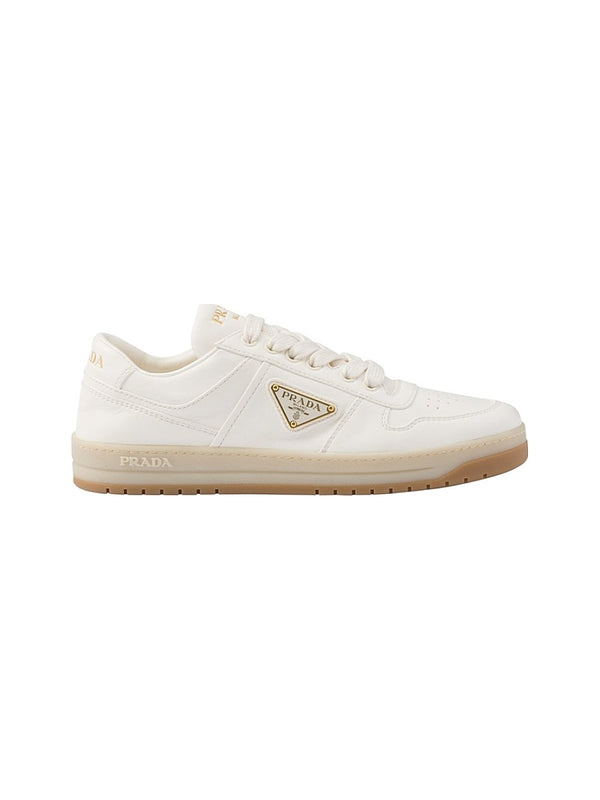 Triangle White Leather Sneakers