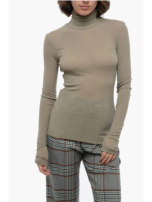 Sheer High-Neck Knit