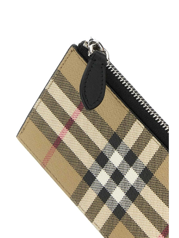 Vintage Check Zipper Cardholder