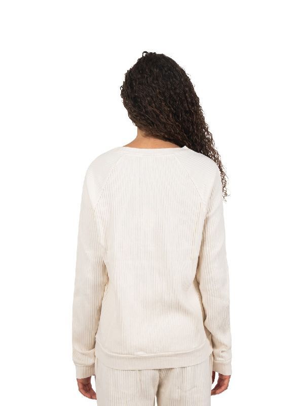 Crewneck Fleece Rib Long Sleeve Top