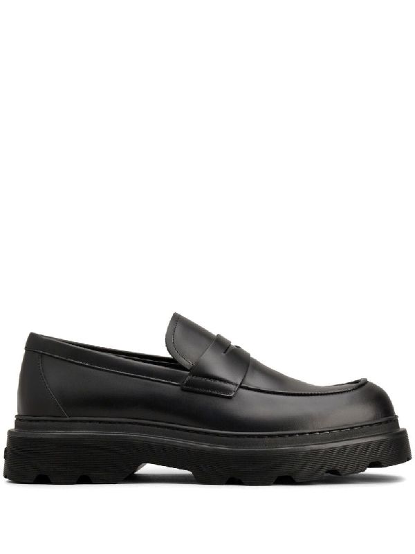 Black Leather Penny Loafers