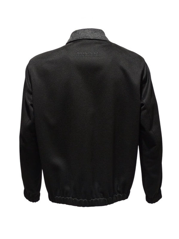 Black Cashmere Bomber Jacket