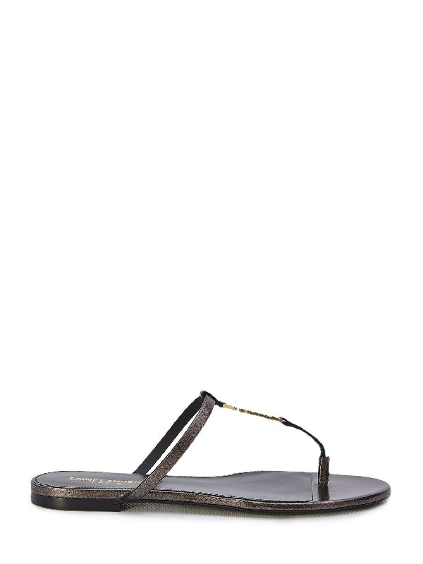 Cassandra Logo Leather Sandals