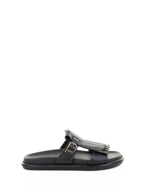 Santoni Black Slides