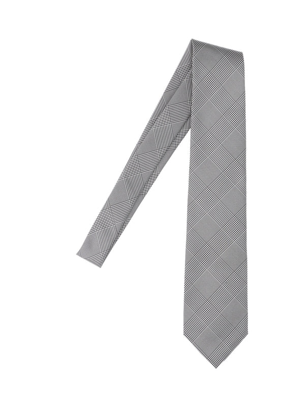 Houndstooth Pattern Silk Necktie