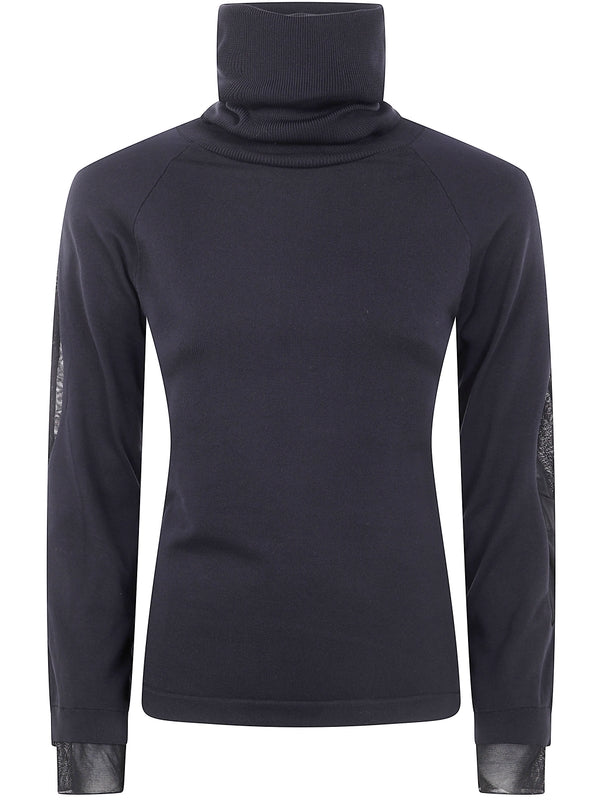 Y3 Navy Long Sleeve Top