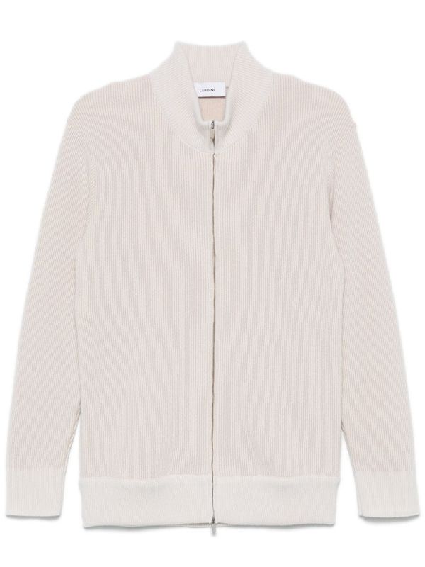 Wool Cashmere Zip Up Cardigan