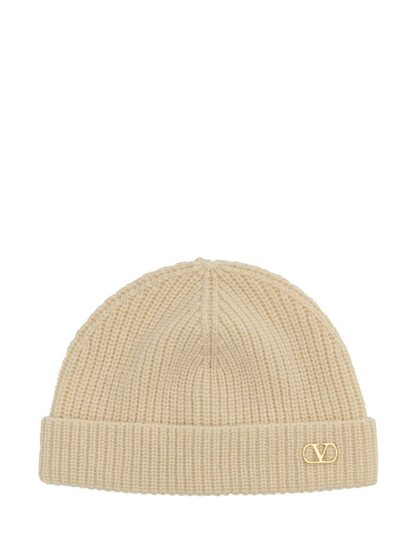 V Logo Cashmere Beanie