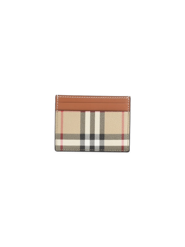 Burberry Checked Beige Card Holders
