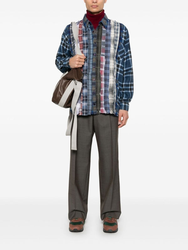 Patchwork Check Pattern Shirt