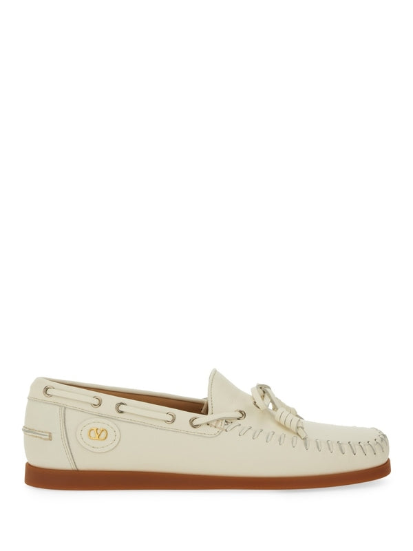 Valentino Ivory Boat Shoes