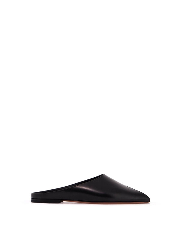 Spike Leather Flat Mules