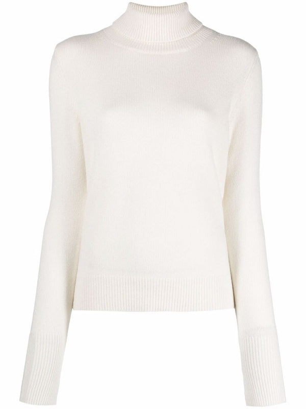 High Neck Rib Cashmere Knit