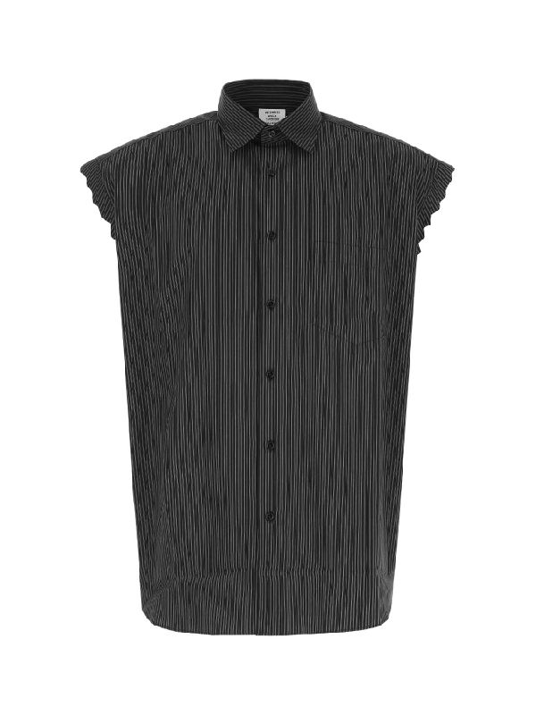 Back Logo Pinstripe Sleeveless Shirt