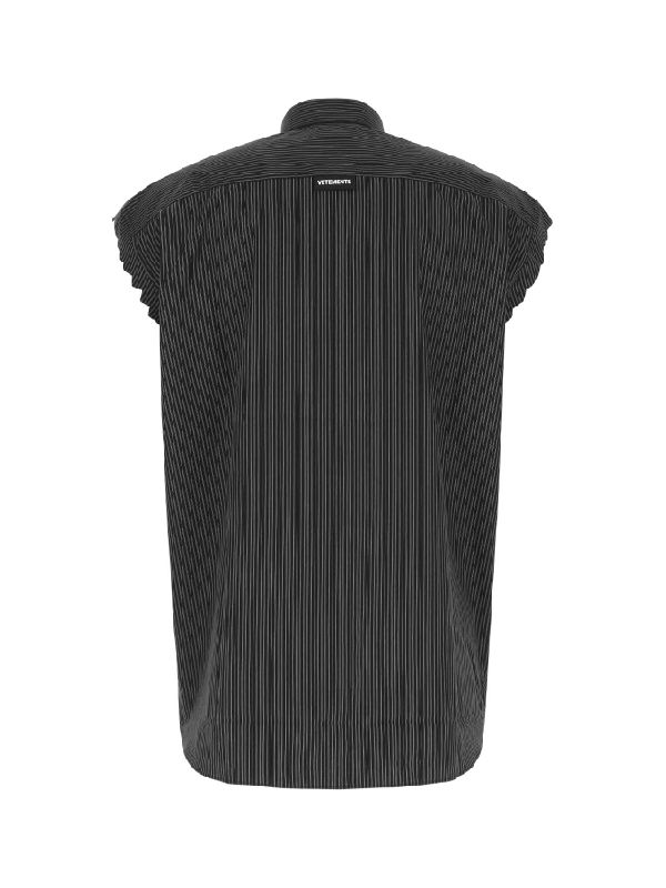 Back Logo Pinstripe Sleeveless Shirt