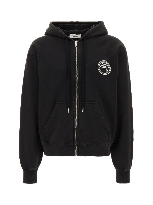 Emblem Logo Cotton Hoodie Zip-Up