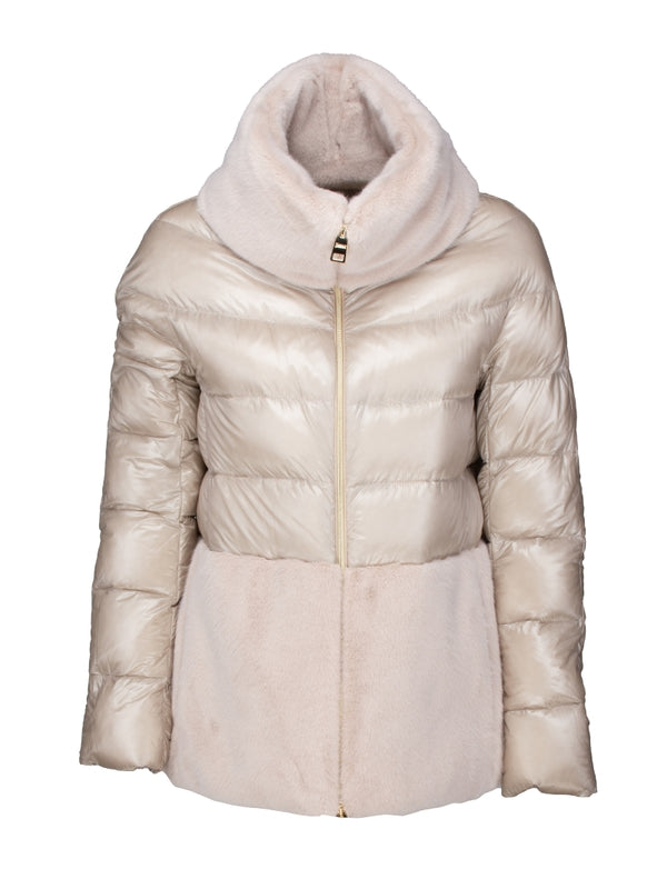 Herno - Shearling Panel High-neck Padding - Jente