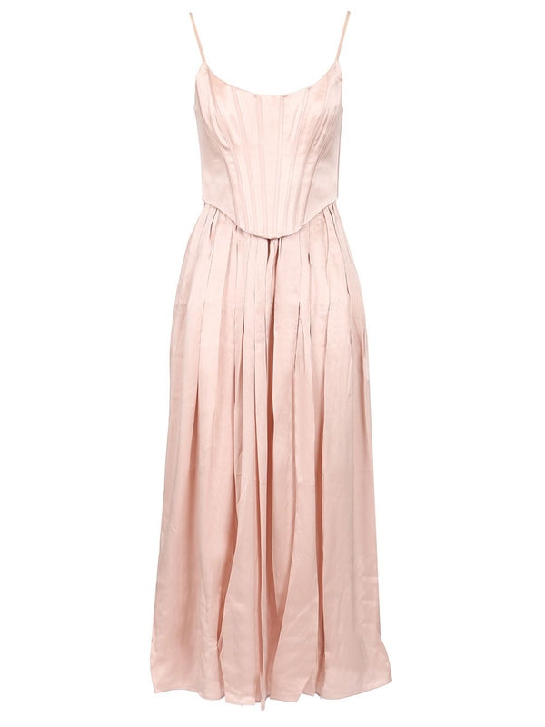 Corset Silk Midi Dress