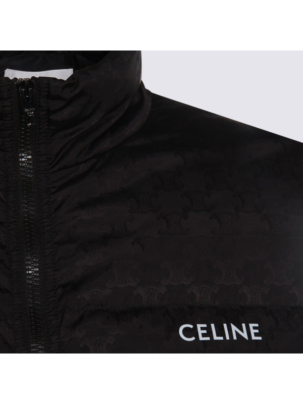 Triomphe Logo Jacquard Black Nylon Padding