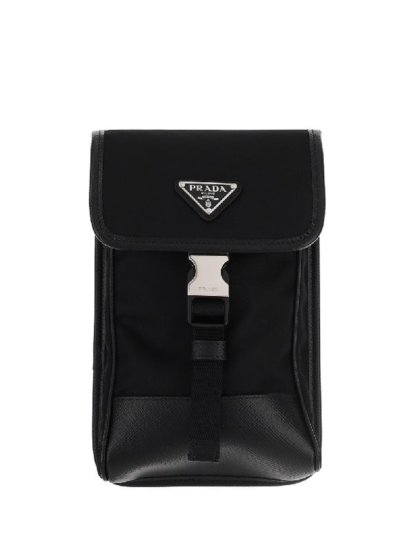 Triangle Logo Buckle Nylon Phone Pouch