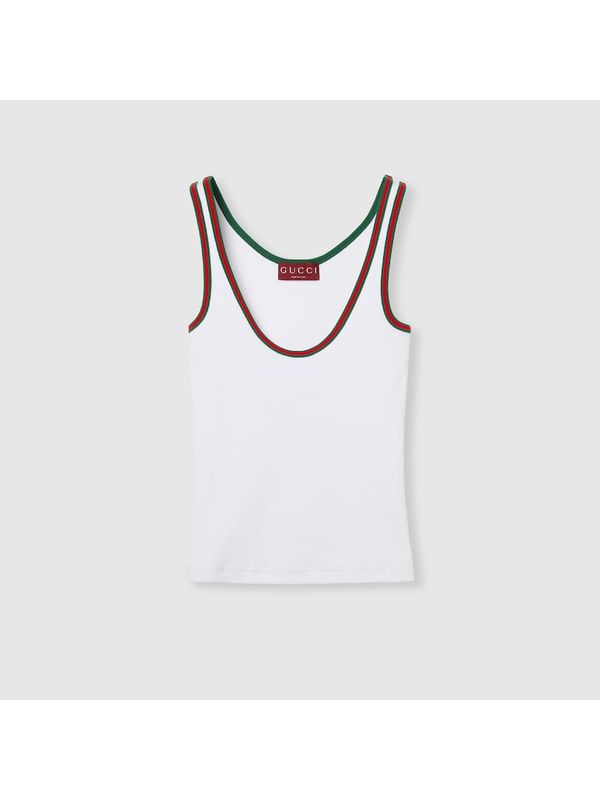 Web Detail Cotton Sleeveless Top