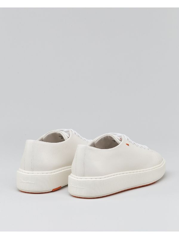 Stitch Detail Leather Lowtop Sneakers