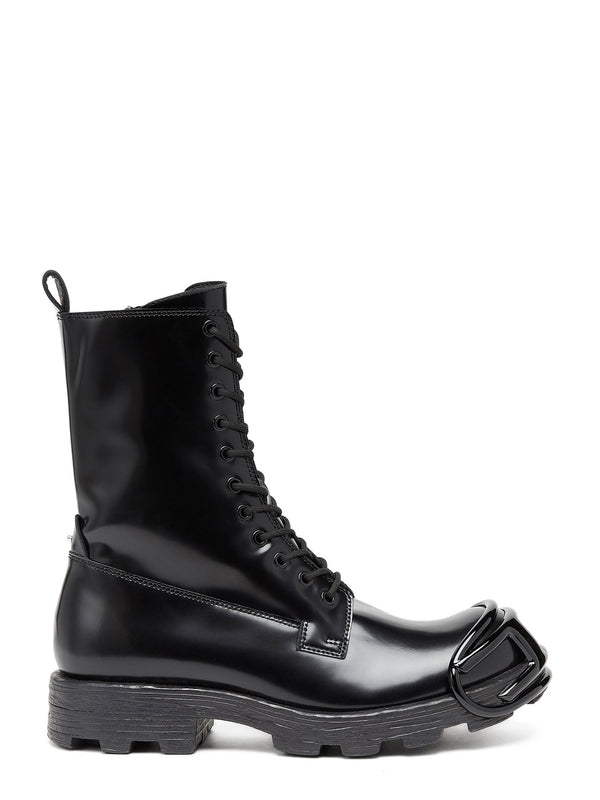 Hammer Metal Logo Lace-Up Boots