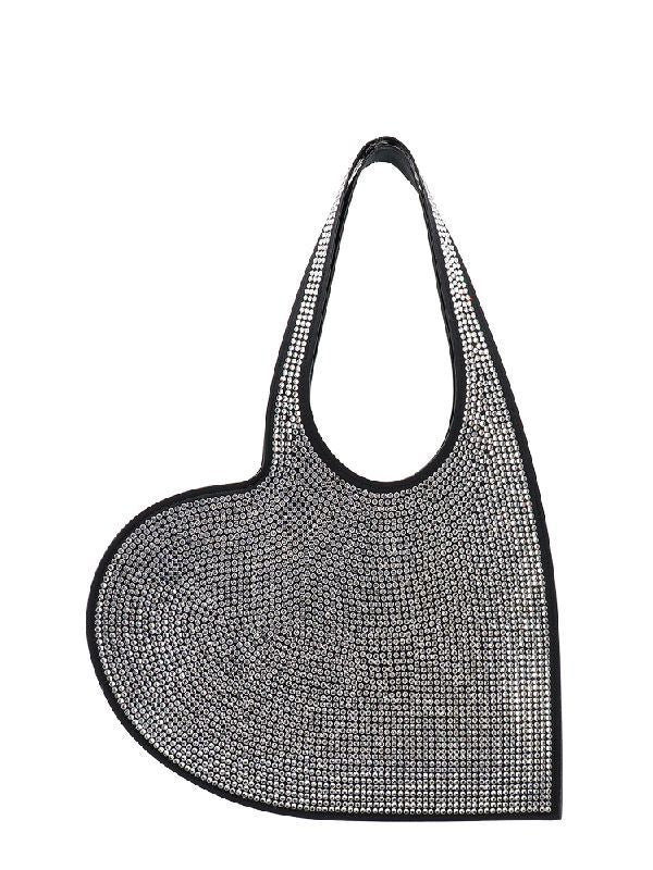 Allover Rhinestone Cotton Shoulder Bag