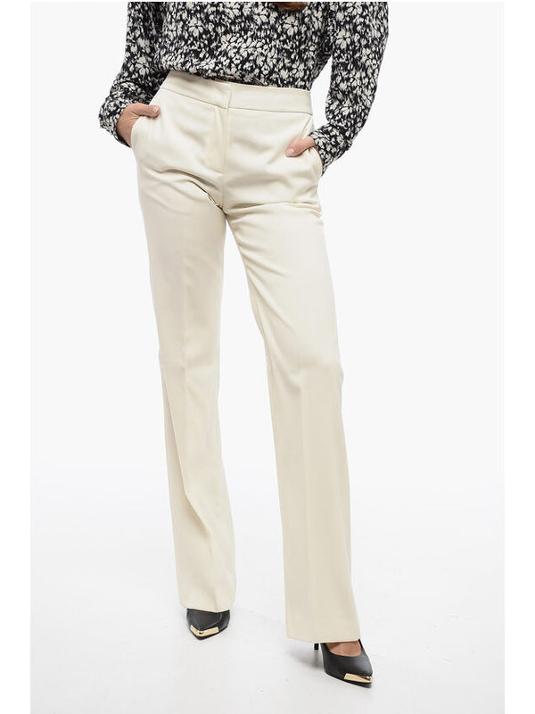 White Wool Tailored Pants