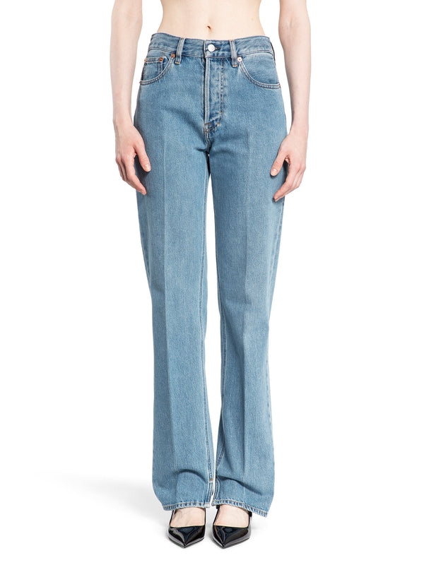 Back Logo Patch Straight Denim Pants