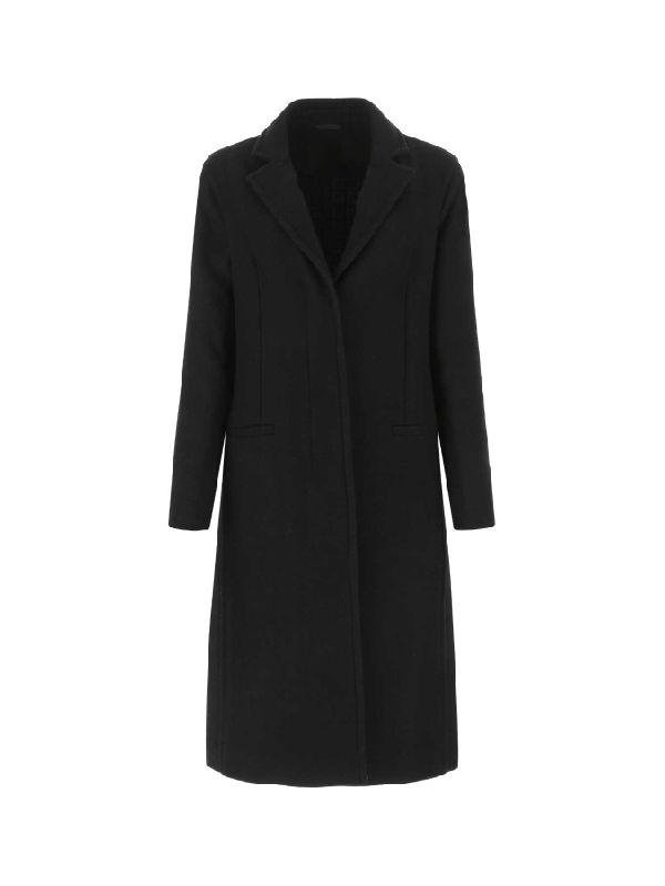 Slim Fit Basic Black Wool Coat