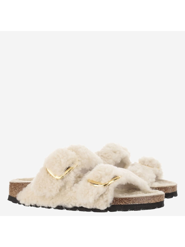 Arizona Big Buckle Shearling Sandals