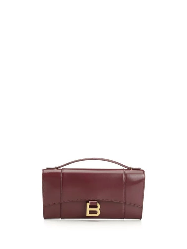 Balenciaga Hourglass Burgundy Clutch Bags