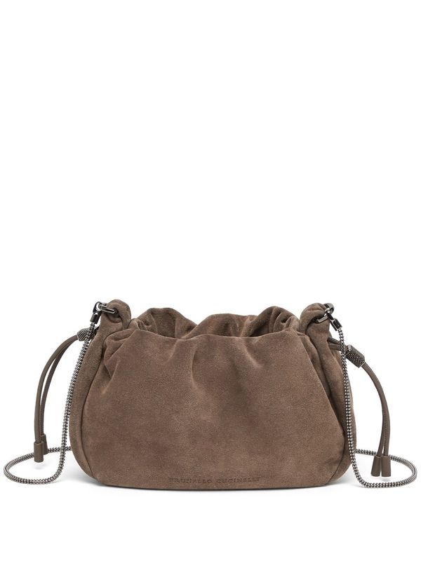 Chain Link
  Strap Suede Bucket Bag