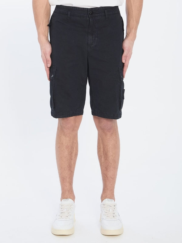 Wappen Patch Cotton Cargo Bermuda Shorts