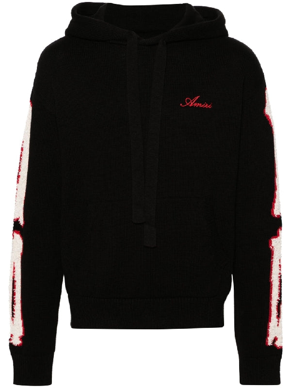 Bones Sleeve Jacquard Knit Hoodie