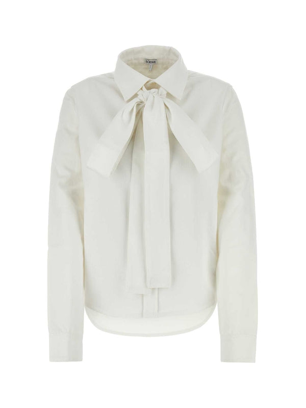 Bow Neck Cotton Blouse