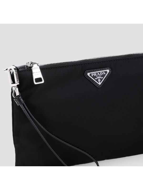 Triangle Logo Lina Nylon Pouch