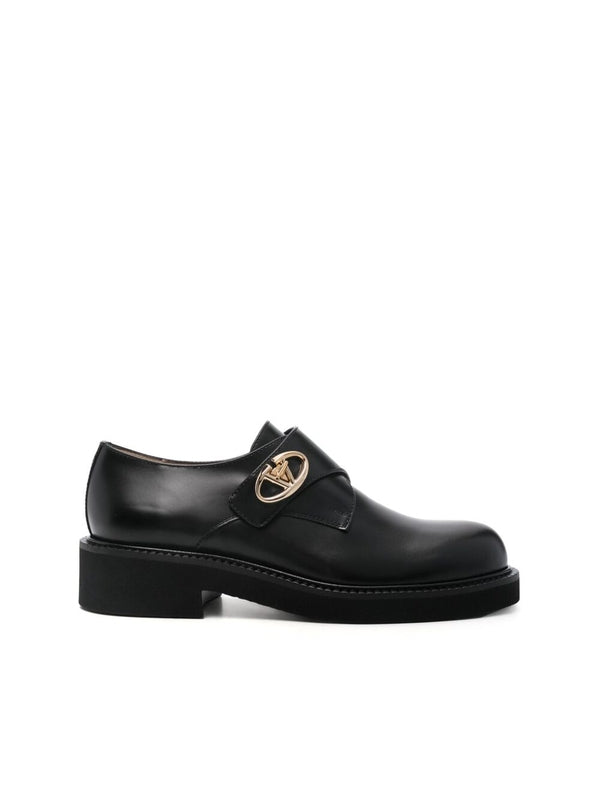 V Logo Leather Loafer