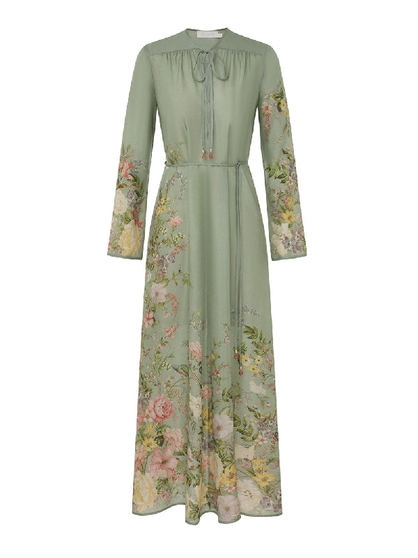 Waverly Floral Silk Long Dress