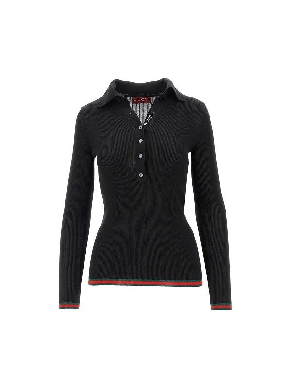 Cashmere Silk Polo Knit