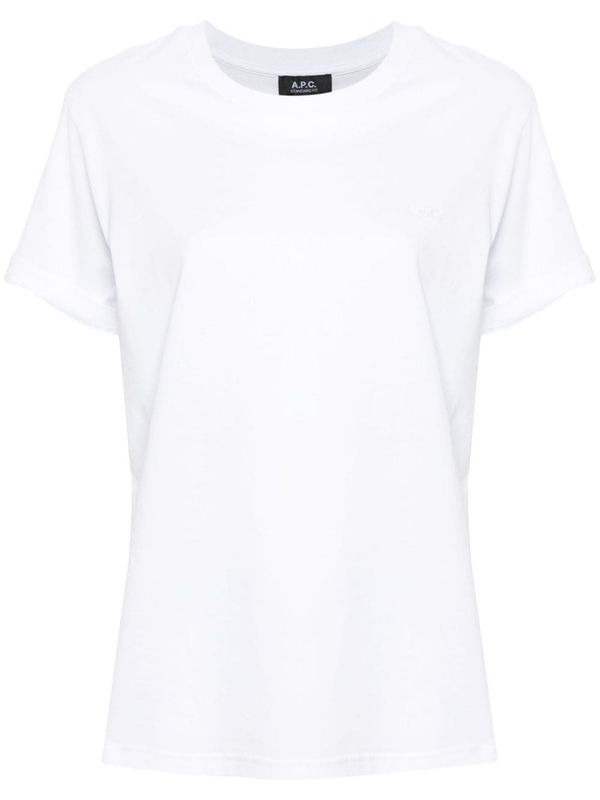 White Cotton Short-Sleeve T-Shirt - Jente