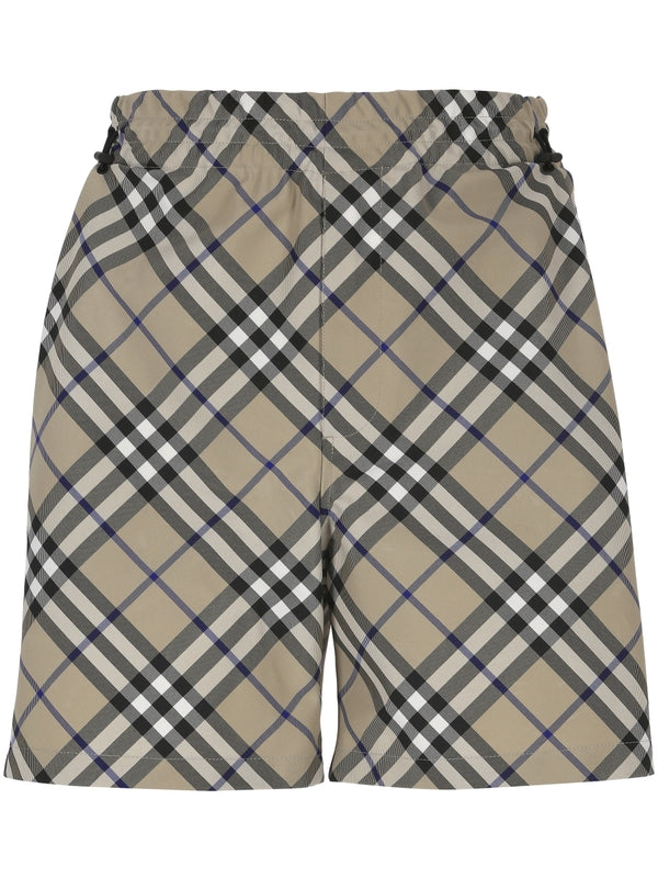 Vintage Check Drawstring Shorts