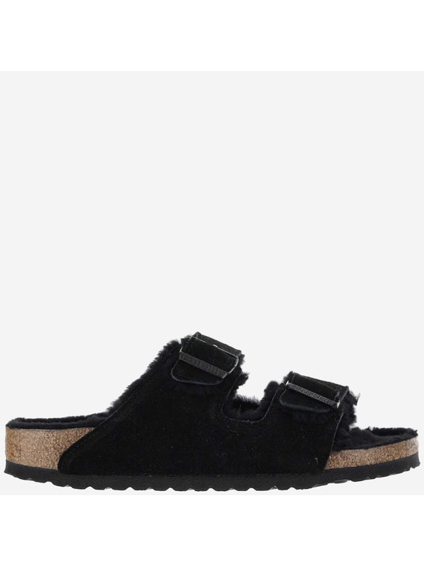 Arizona Shearling Suede Leather Sandals